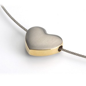 Two-tone Brushed Titanium Heart Slide 708-01
